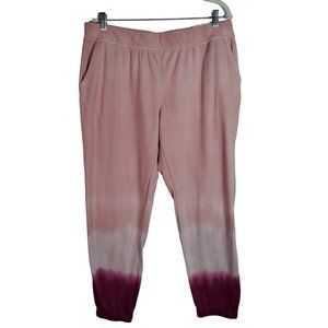 Wildfox Olivia Tie Dye Jogger XL Pink Relaxed Pull On Elastic Waist Pockets NWT‎